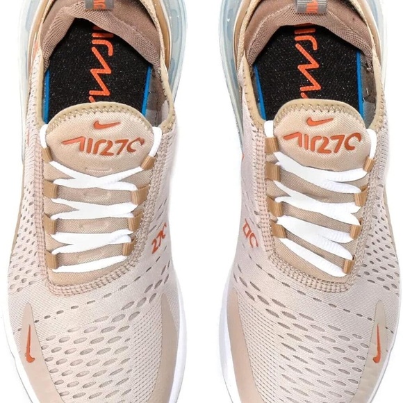 Nike Air Max 270 Beige Orange Sneakers - Picture 3 of 5